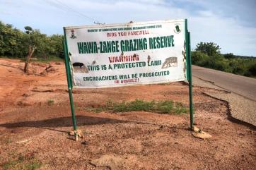 A road side sign for the wawa-zange grazing reserve.