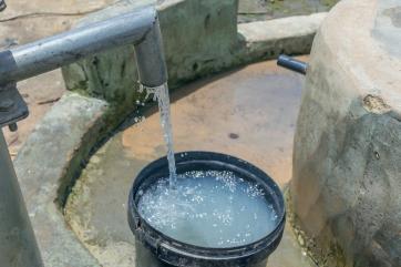 Coloured water from the borehole in kellu umar’s community.