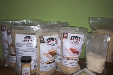 Packages of food products.