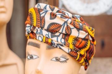 A headpiece designed by oluwayemisi after completing training in the girl-h program.