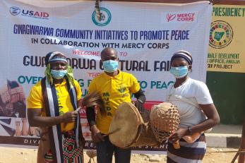 A display of the mapun culture from plateau state by community members of gwagwarwa in december 2021.