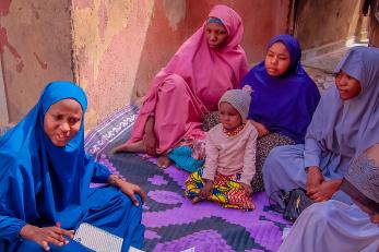 Women leaders of the women’s critical discussion group group during their meeting.