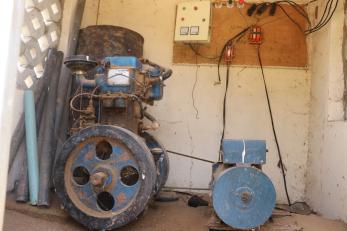 Mechanical equipment used for a generator at dikumari small town.