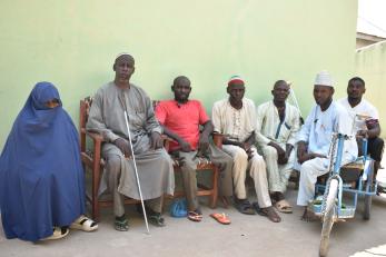 Members of gamayya disabled group pose during one of their meetings.