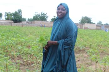 A person standing in a field.