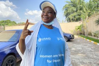 Hajiya Hauwa Isah, member of the Makurdi LGA Women Peacebuilding Council (WPC) in Benue state.