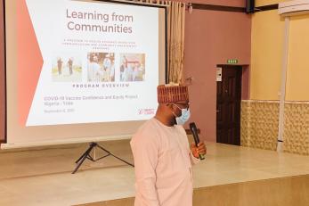 Sensitization being held in Gujba emirate council, Damaturu LGA, Yobe state.