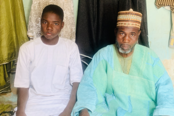 Musa Akilu with Adamu Usman Umaru, Head Teacher at the Islamic school.