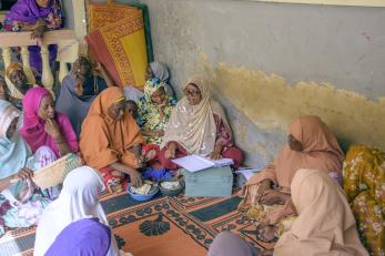 Members of the zumunci savings group meeting together.