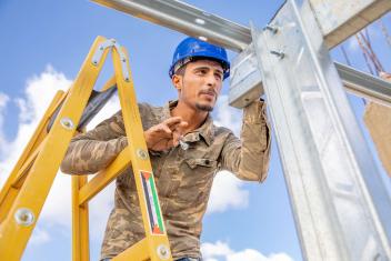 Youth unemployment in Jordan is a staggering 39 percent. Laith was able to secure full-time work and earn an income to help support his mother after taking part in Mercy Corps’ solar panel installation training.