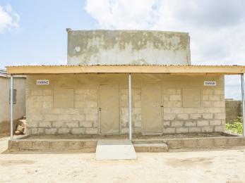 The outside of a transitional shelter.